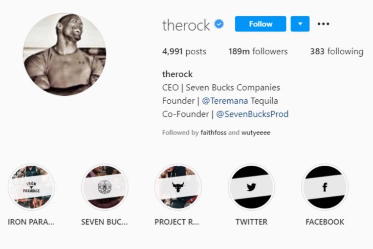  Dwayne ‘The Rock’ Johnson is highest-paid Instagram celebrity, with 184 million followers
