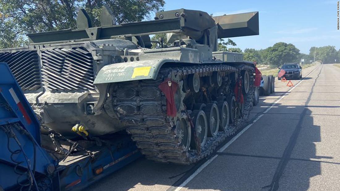  Armored vehicle belonging to the South Dakota National Guard is found abandoned on the side of a Nebraska interstate