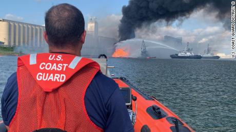 Coast Guard searching for 4 missing crew members after ship hits propane pipeline in Corpus Christi