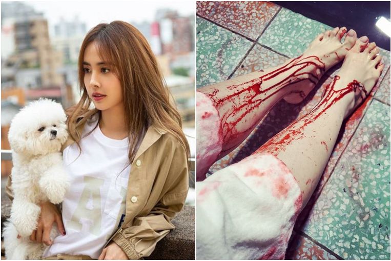  Singer Jolin Tsai scares fans with photo of her legs in blood