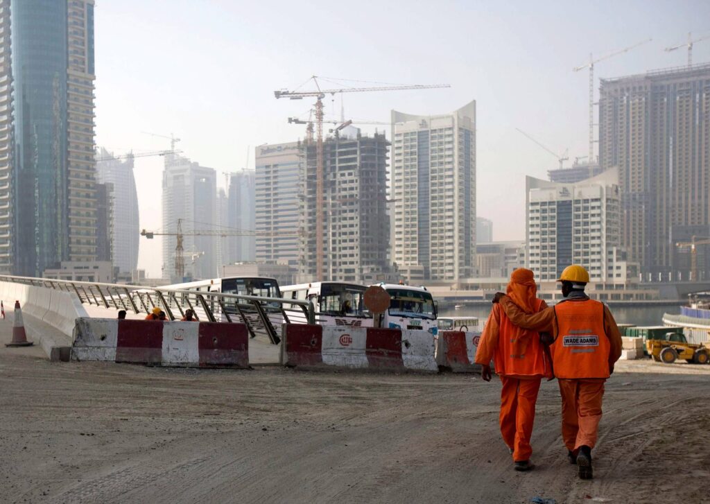 hundreds of African workers