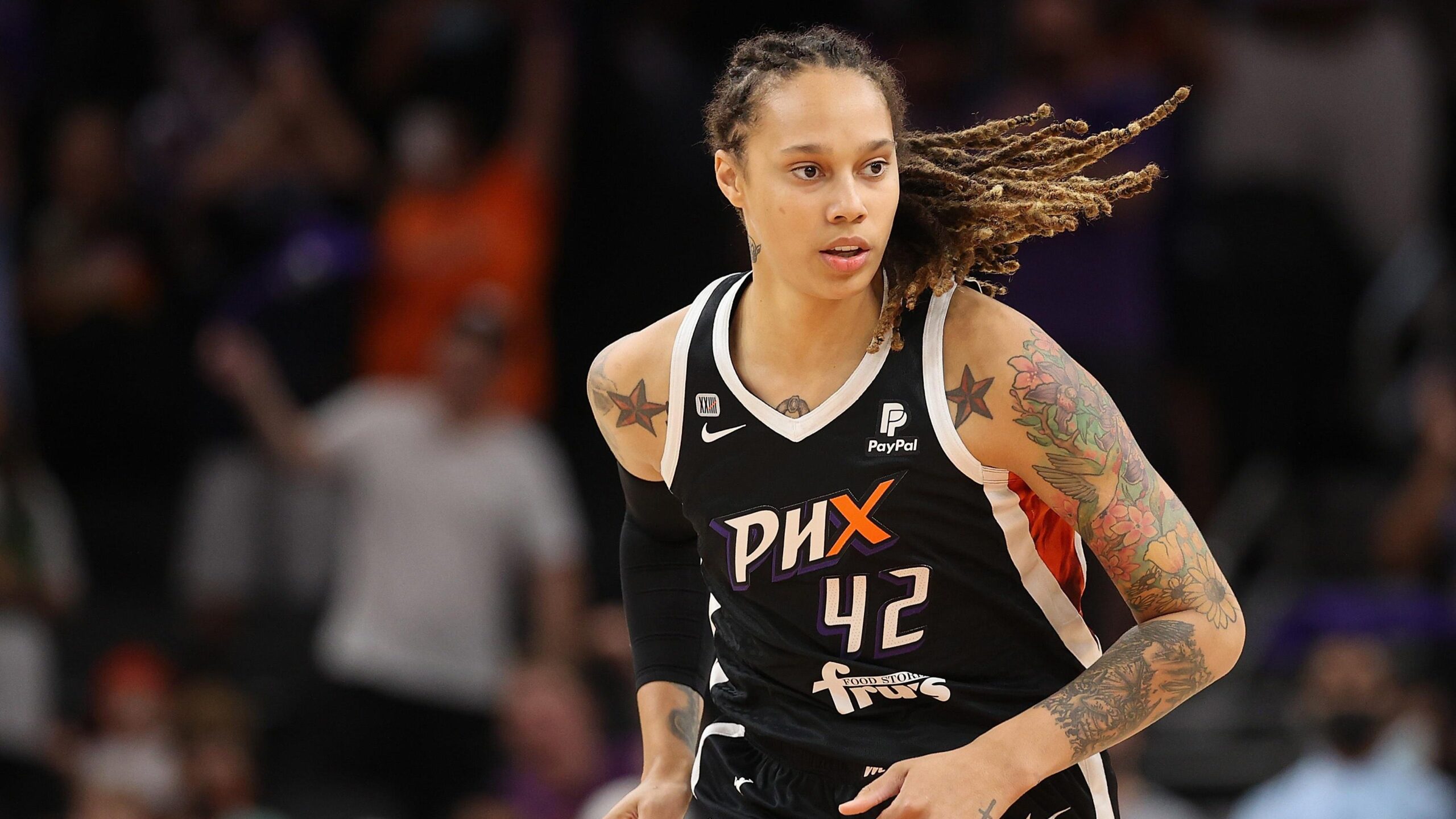 Britteny Griner in playing in field