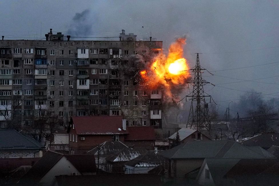 bomb exploded on building in ukraine