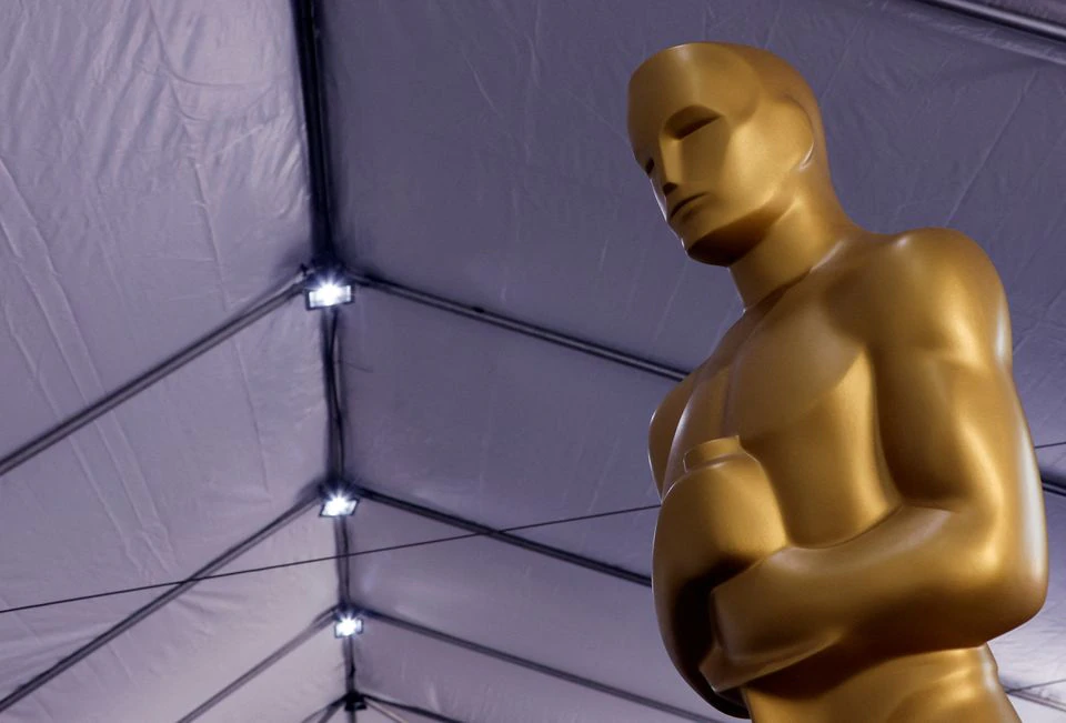 An Oscar statue in 2022 oscar ceremony