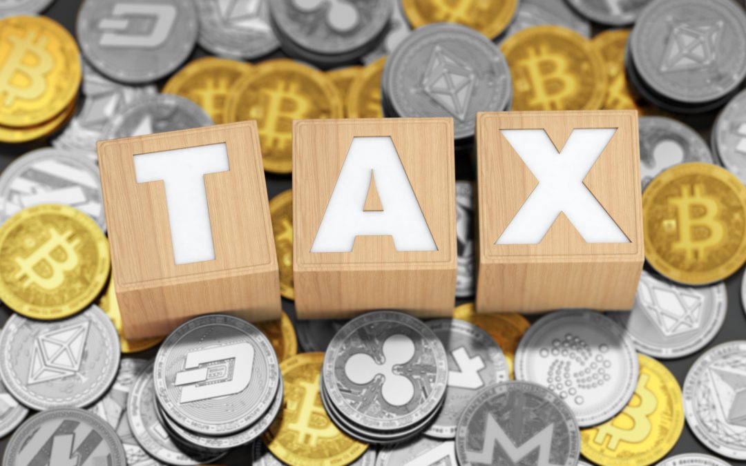 Illustration of cryptocurrency and Tax on it