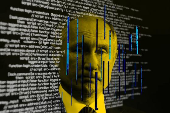 a portrait of putin in a cyber world