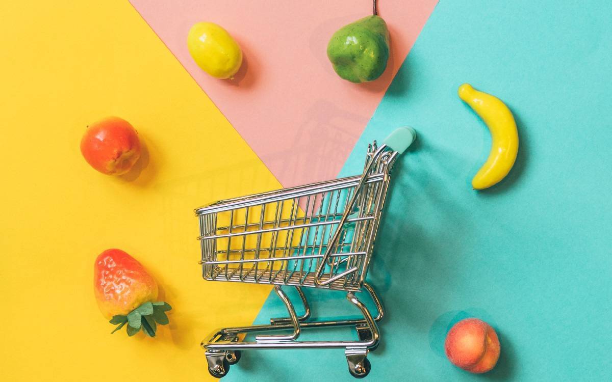 Vegetables and cart