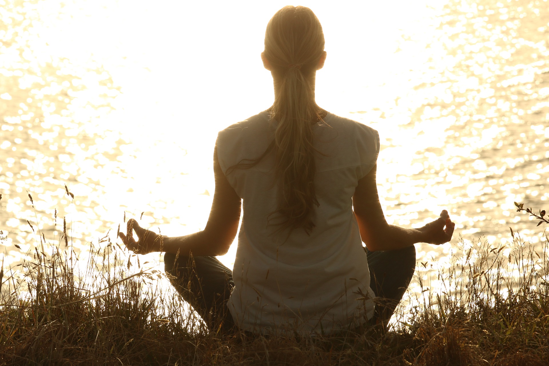 Girl is meditating