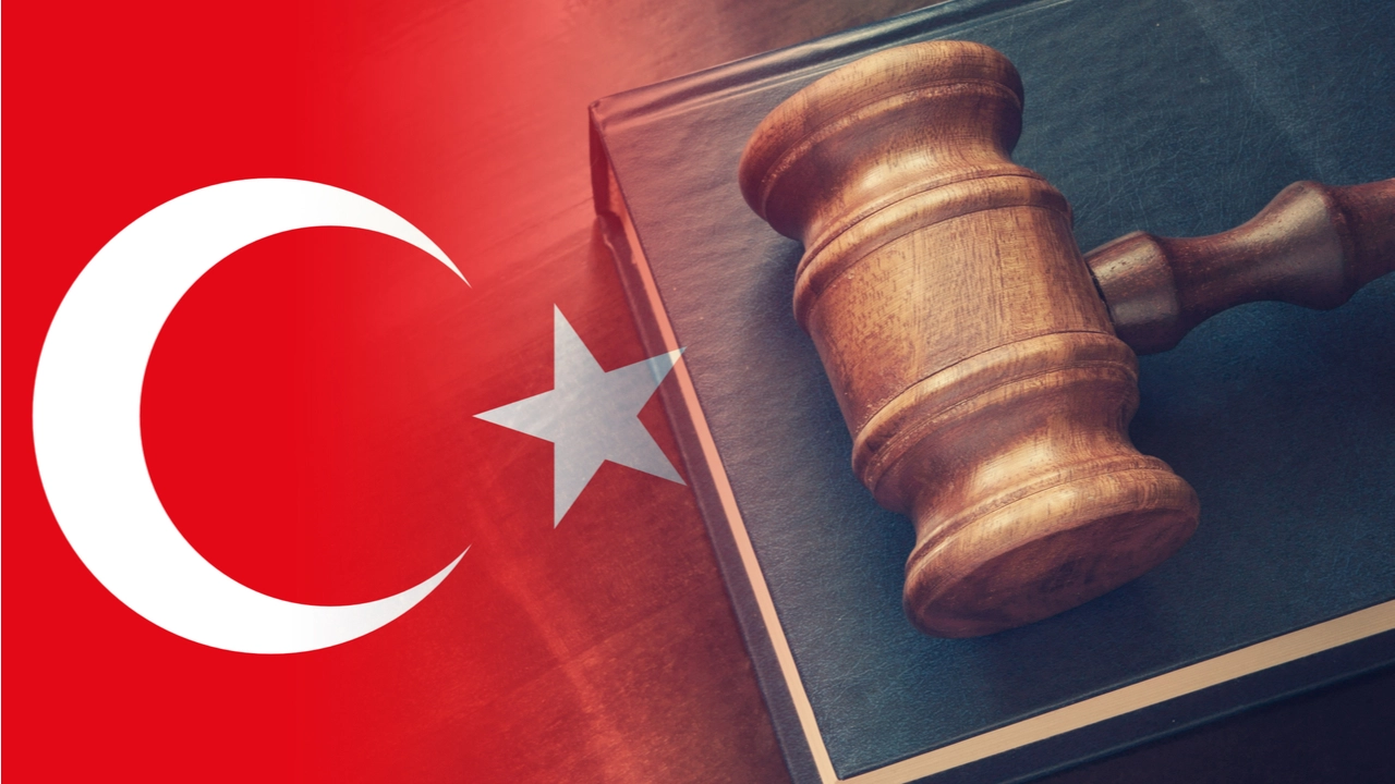 Turkish flag and court