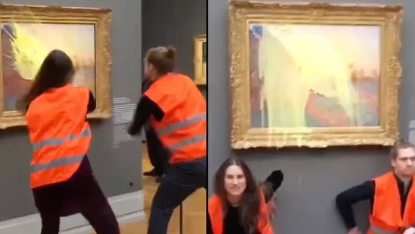  Mashed Potato Attack on Monet Painting