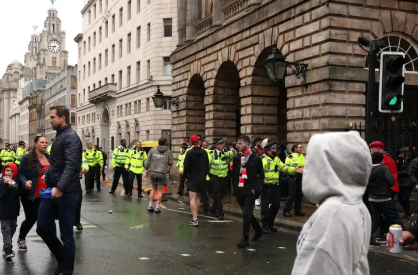  Car hits fans during Liverpool title celebrations