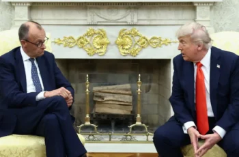 German Chancellor Merz gifts Trump grandfather's birth certificate